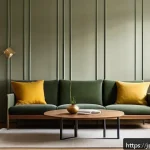 뉴트로 디자인의 장점과 단점 - A cozy living room interior featuring a balanced Neutro design style, combining vintage wooden furni...