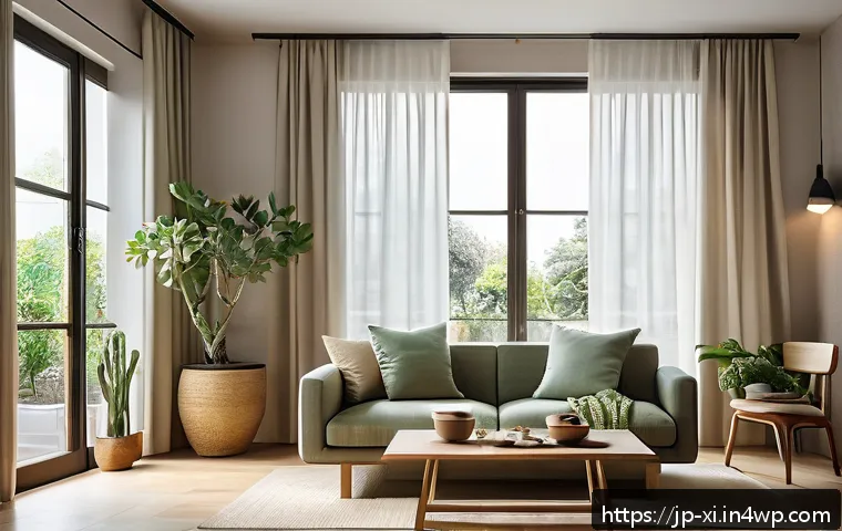 뉴트로 디자인을 통한 공간 연출 팁 - A warm and inviting living room interior showcasing natural oak wood furniture with a smooth, light ...