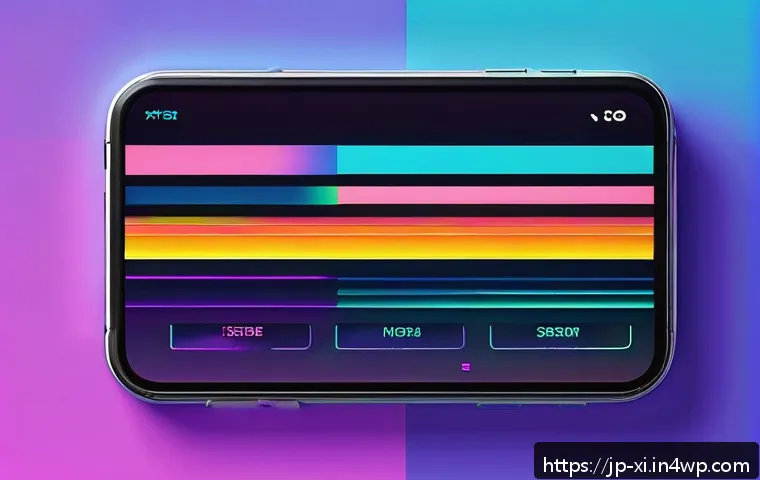 디지털 시대의 뉴트로 디자인 - A vibrant retro-futuristic digital interface blending 1980s neon color palettes with smooth modern g...